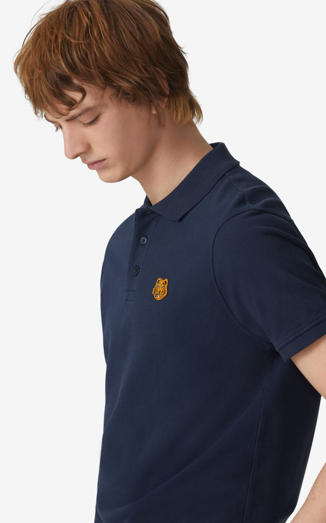 Kenzo Tiger Crest Polo Hombre Azul Marino Azules | 9241038-MF